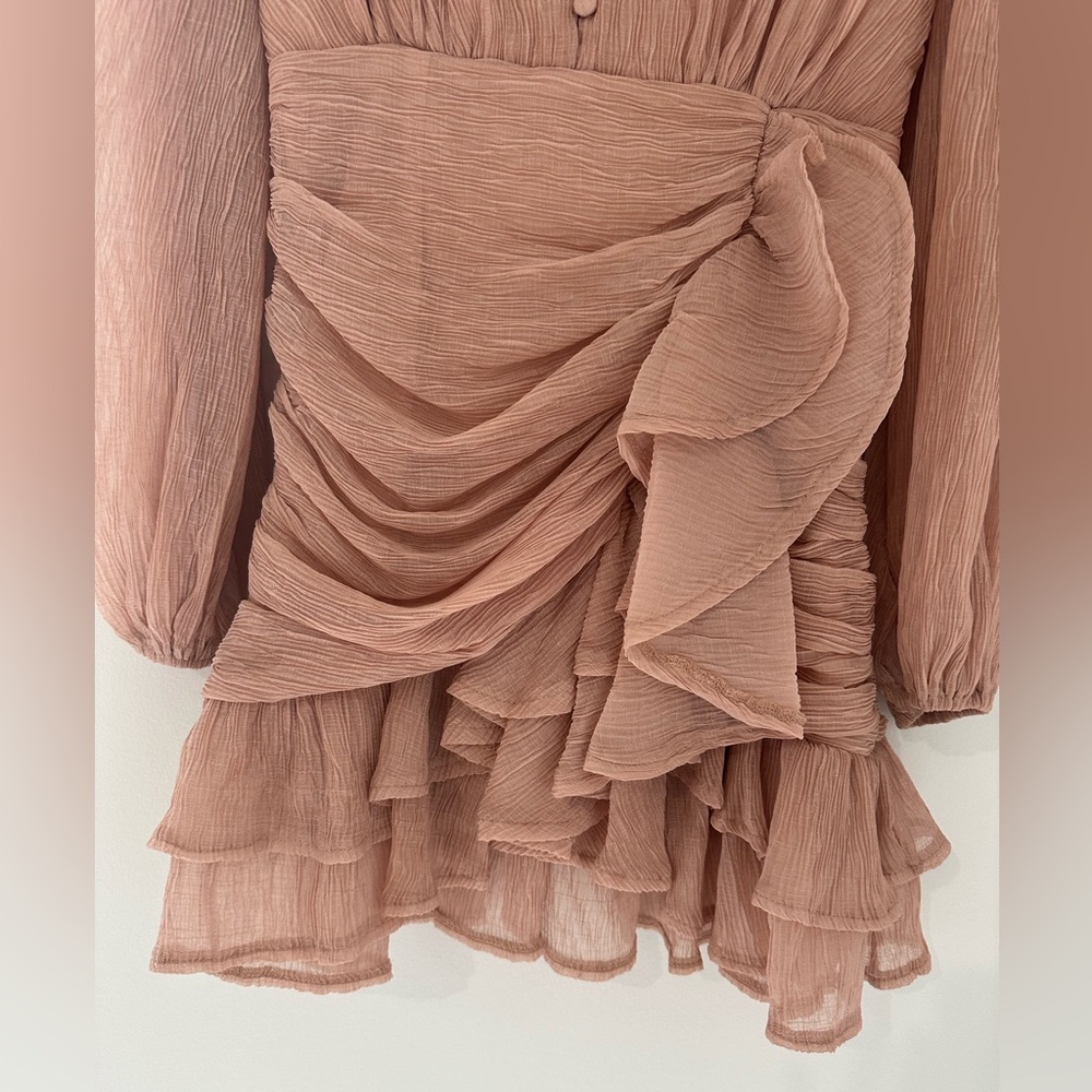 Pink Ruffle Mini Dress Size M - Picture 4 of 6